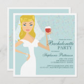 Modern Bride Wine Bachelorette Party Uitnodiging (Voorkant / Achterkant)