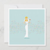 Modern Bride Wine Bachelorette Party Uitnodiging (Achterkant)