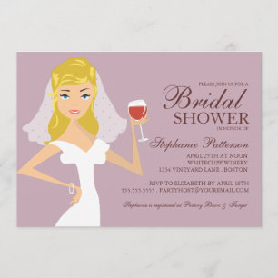Modern Bride Wine Theme Bridal Shower Kaart