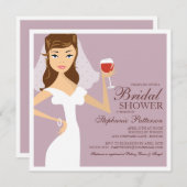 Modern Bride Wine Theme Bridal Shower Kaart (Voorkant / Achterkant)