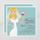 Modern Bride Wine Theme Bridal Shower Kaart (Voorkant / Achterkant)