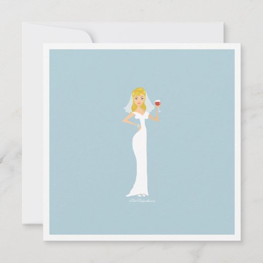 Modern Bride Wine Theme Bridal Shower Kaart (Achterkant)