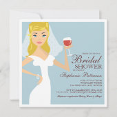 Modern Bride Wine Theme Bridal Shower Kaart (Voorkant)