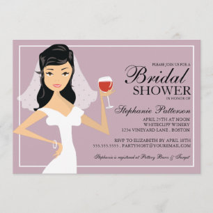 Modern Bride Wine Theme Bridal Shower Kaart
