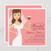 Modern Bride Wine Theme Bridal Shower Kaart (Voorkant / Achterkant)