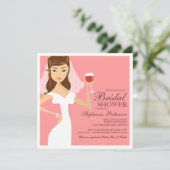 Modern Bride Wine Theme Bridal Shower Kaart (Staand voorkant)