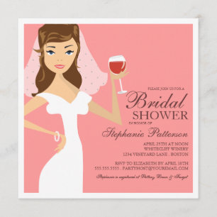 Modern Bride Wine Theme Bridal Shower Kaart