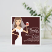 Modern Bride Wine Theme Bridal Shower Kaart (Staand voorkant)