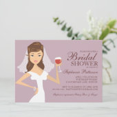 Modern Bride Wine Theme Bridal Shower Kaart (Staand voorkant)