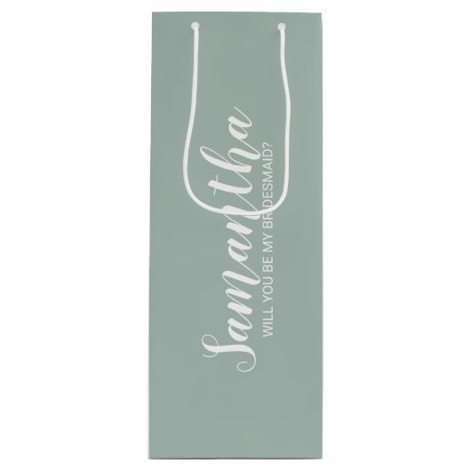 Modern Bridesmaid-voorstel Wijn Cadeautas (Voorkant)