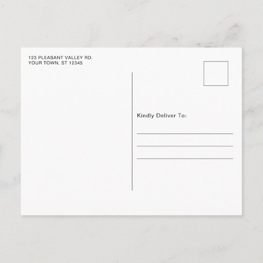 Modern Briefkaart voor bekendmaking van berichten  (Achterkant)