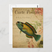 Modern  Briefkaart voor het inkorten van vis (Voorkant / Achterkant)