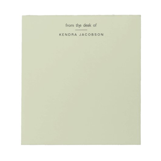 Modern briefpapier van het bureau van salie groene notitieblok (Voorkant)