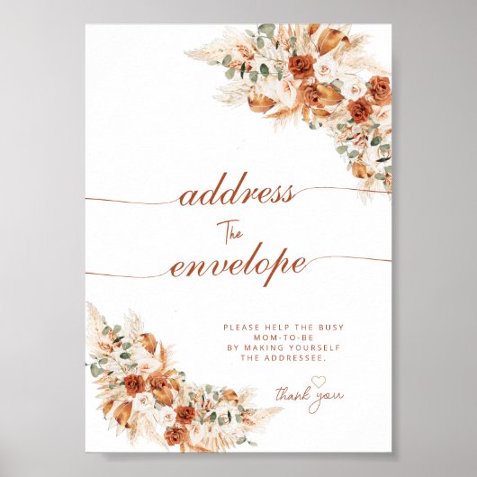 Modern Bright Boho Adres van de Envelopendouche Poster (Voorkant)