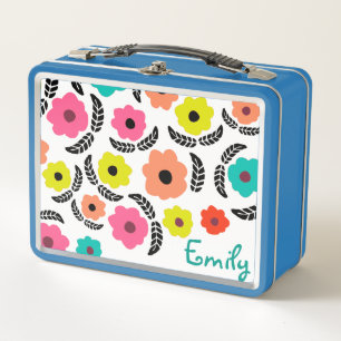 Modern Bright Flowers en zwart Leaf op maat