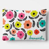 Modern Bright Flowers en zwart Leaf op maat Etui (Voorkant)