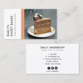MODERN BRIGHT FUN BRIGHT PEACH BAKERY CHEF FOTO VISITEKAARTJE (Voorkant / Achterkant)