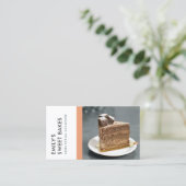 MODERN BRIGHT FUN BRIGHT PEACH BAKERY CHEF FOTO VISITEKAARTJE (Staand voorkant)