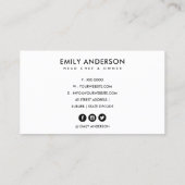 MODERN BRIGHT FUN PINK GRAY BLUE BAKERY CHEF FOTO VISITEKAARTJE (Achterkant)