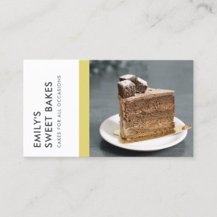 MODERN BRIGHT FUN YELLOW BAKERY CHEF FOTO VISITEKAARTJE