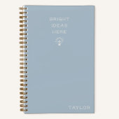 Modern Bright Ideas Personalized Name Dusty Blue Notitieboek (Voorkant)