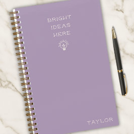 Modern Bright Ideas Personalized Name Lavender Notitieboek