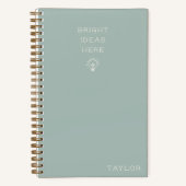 Modern Bright Ideas Personalized Name Sage Notitieboek (Voorkant)