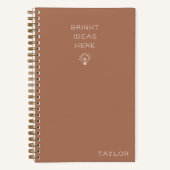 Modern Bright Ideas Personalized Name Terracotta Notitieboek (Voorkant)