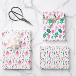 Modern Bright Multicolored Whimsical Christmas  Inpakpapier Vel