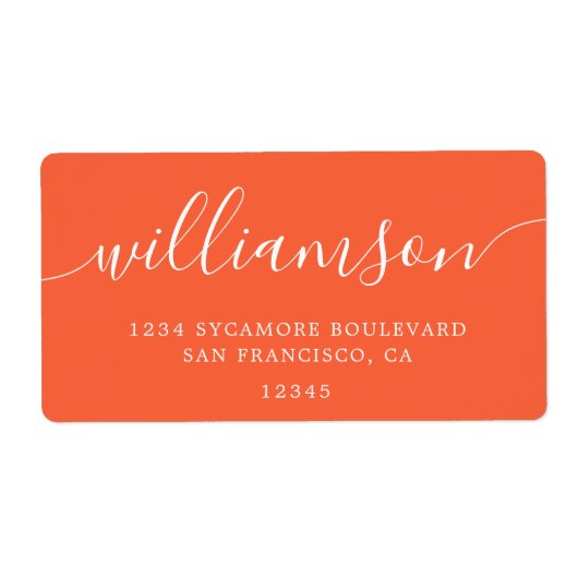 Modern Bright Oranje familie retouradres Etiket (Voorkant)