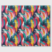 Modern Bright Paint Effect 16e verjaardag Cadeaupapier (Vlak)