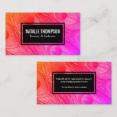 Modern Bright Peacock Feathers Visitekaartje (Voorkant / Achterkant)