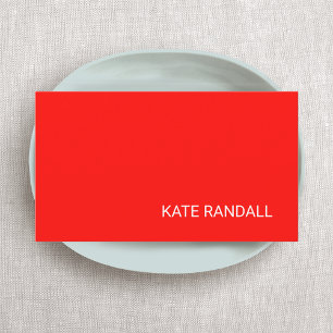 Modern Bright Red Professional Networking Visitekaartje
