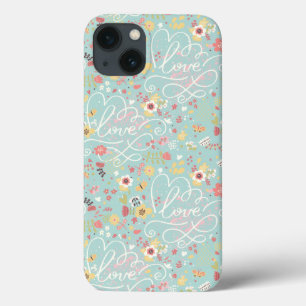 Modern Bright Romantisch patroon iPhone 13 Hoesje