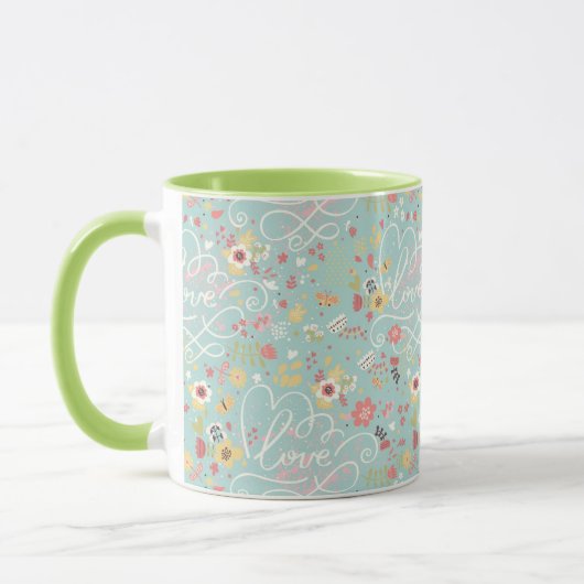 Modern Bright Romantisch patroon Mok (Links)