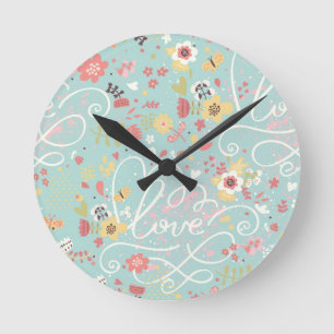 Modern Bright Romantisch patroon Ronde Klok