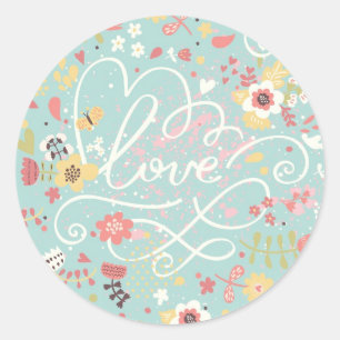 Modern Bright Romantisch patroon Ronde Sticker