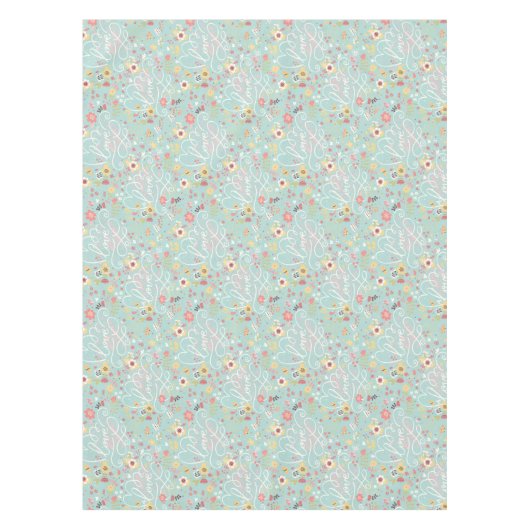 Modern Bright Romantisch patroon Tafelkleed (Voorkant)