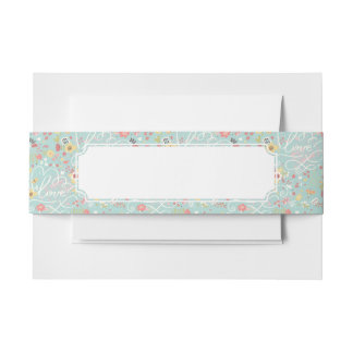 Modern Bright Romantisch patroon Uitnodigingen Wikkel