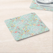 Modern Bright Romantisch patroon Vierkante Kartonnen Onderzetter (Schuin)