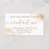 Modern Bronze Ink Mobile Spray Tan Visitekaartje (Achterkant)