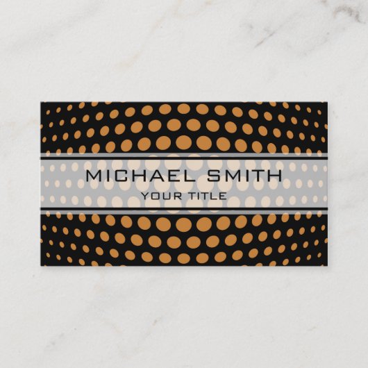Modern Bronze Polka Dot Pattern Visitekaartje (Voorkant)