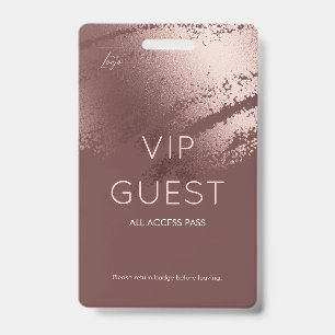 Modern Bronzen Zakelijk Logo VIP Gast Badge