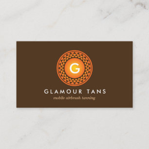 MODERN BRONZEN ZON LOGO MONOGRAM voor TANNING SALO Visitekaartje