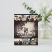 Modern Brother Best Friends Dark Photo Collage Briefkaart (Staand voorkant)