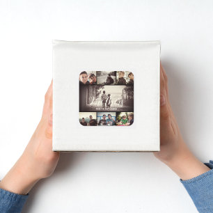 Modern Brother Best Friends Dark Photo Collage Vierkante Sticker