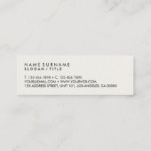 Modern Brown Classic Linen Elegant Gold Monogram Mini Visitekaartje (Achterkant)