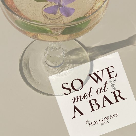 Modern Brown Cocktail Hour Wedding Servet