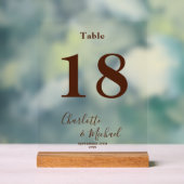 Modern Brown Elegant Wedding Table Number (Neutre)