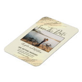 Modern Brown Gold Glitter Spark bespaart op datum Magneet (Linkerzijde)